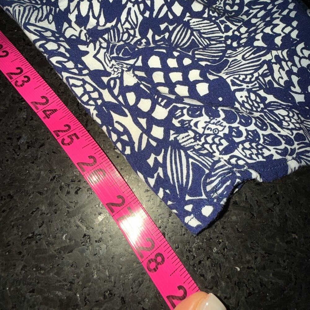 UEC LILLY PULITZER NAVY BLUE & WHITE FISH PRINT STRAPLESS JUMPSUIT SZ L - Picture 13 of 14